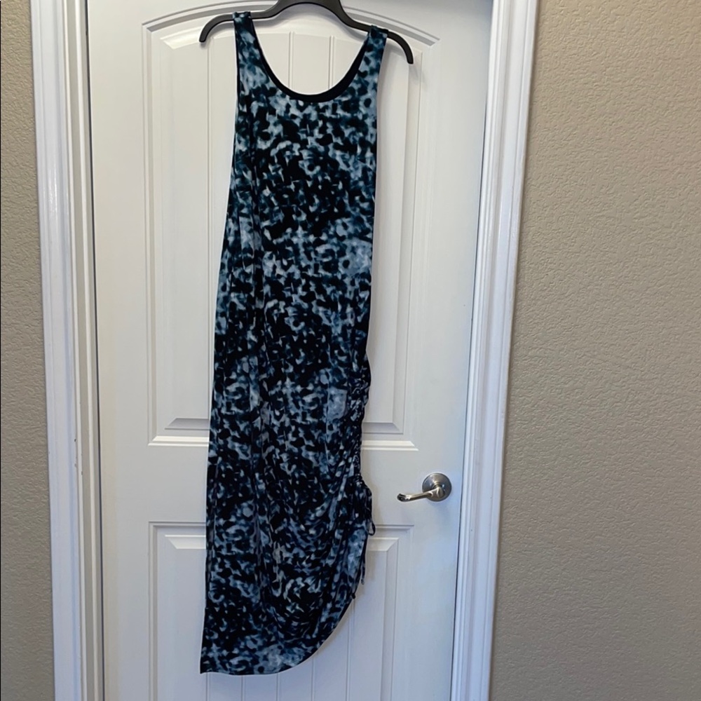 Soma Black and Blue Sheath Dress Sleeveless Scoop Neck